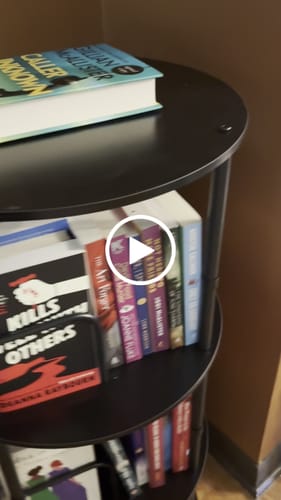 Customer video review of Flycity 3-5 Tier Spinning Bookcase for Space-Saving Home & Corner Storage