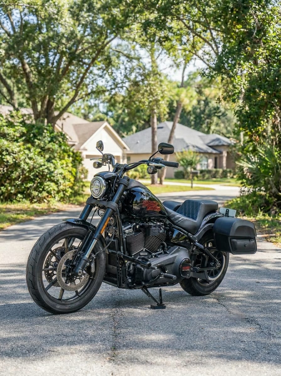 Customer photo review of 28L - Pantheon Medium Quick Mount Motorcycle Saddlebags For Harley Softail Low Rider S FXLRS