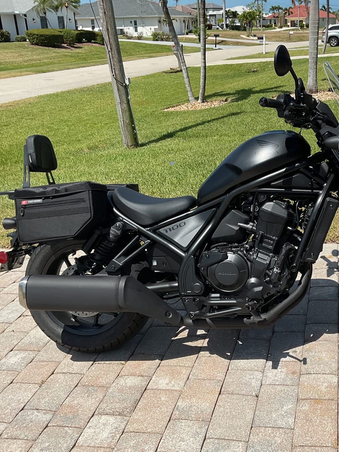 Customer photo review of 18L - Patriot Medium Honda Rebel 1100 Motorcycle Throw Over Saddlebags