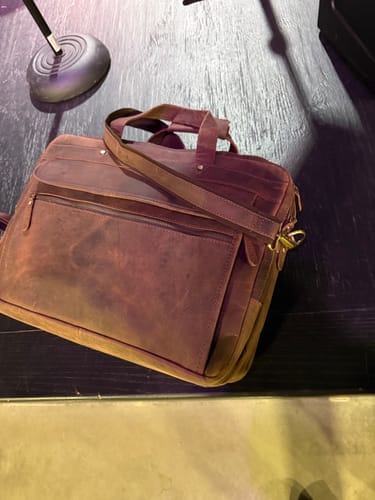 Customer photo review of Crazy Horse Handmade Buffalo Leather Briefcase