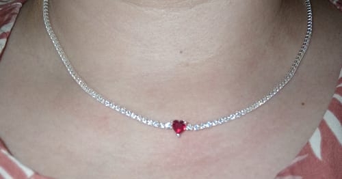 Customer photo review of COLLAR CORAZON ROJO AMOR PANDORA PLATA 925 + KIT DE REGALO