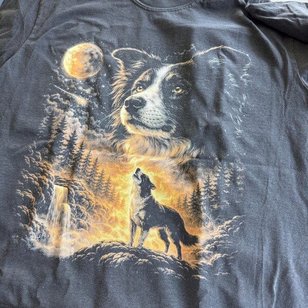 Customer photo review of Border Collie Howling To The Moon