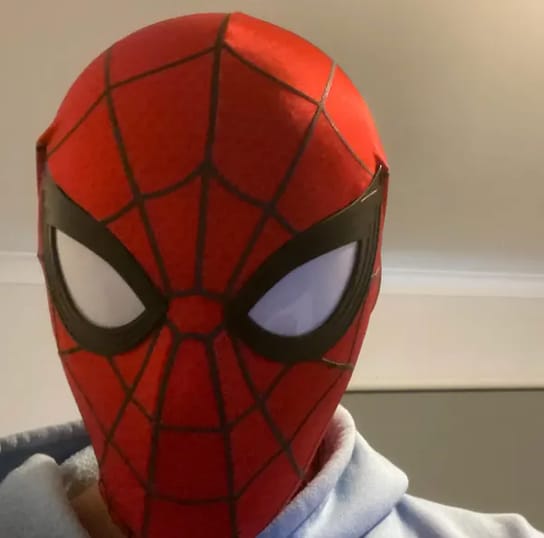 Customer photo review of Spider-Man: Brand New Day Life Size Wearable Mask (Movie Replica Version)