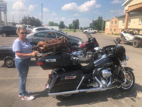 Customer photo review of Retro Buffalo Leather Duffle Bag - Recondite Sepia