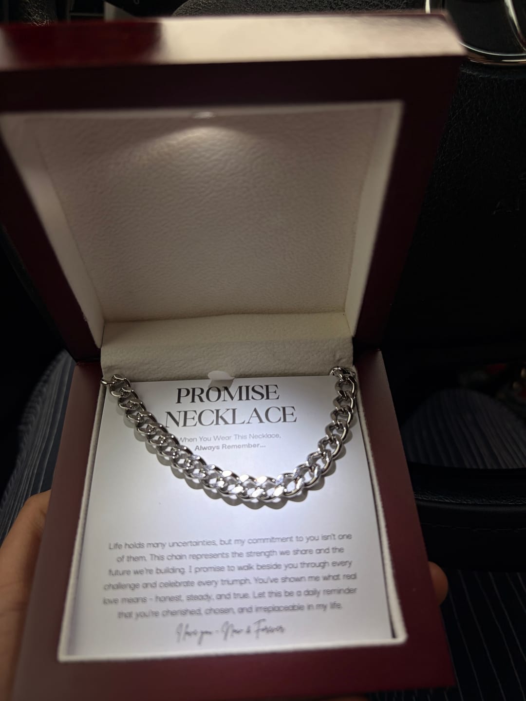 Customer photo review of Sterling Silver Promise Necklace