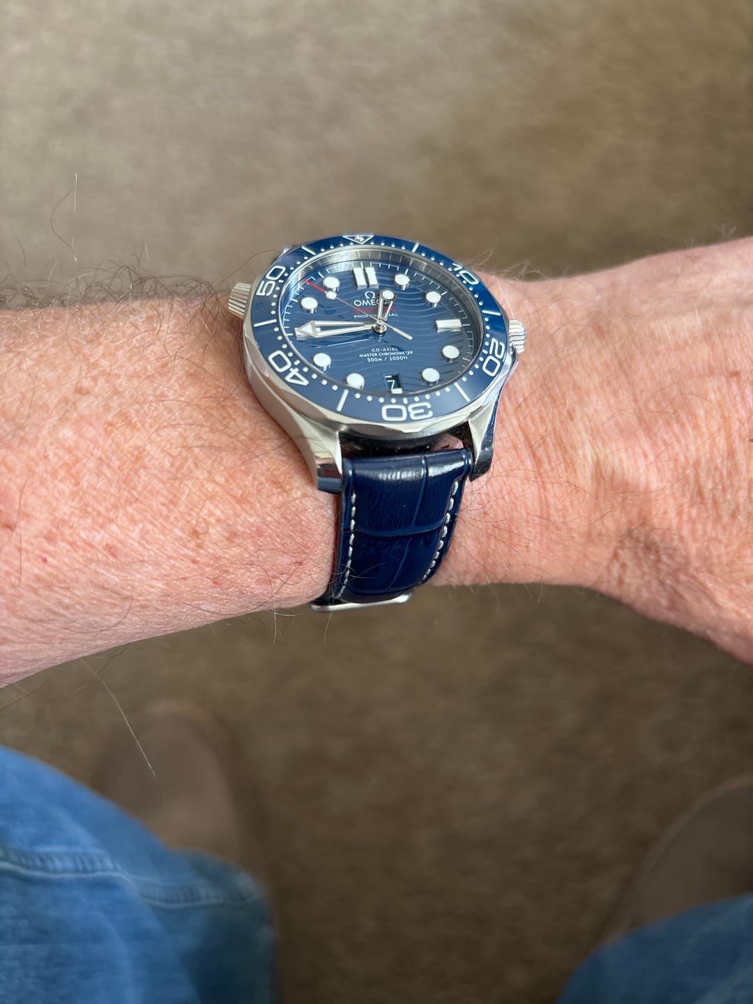 Customer photo review of Leather - Crocodile Grain - Berry Blue