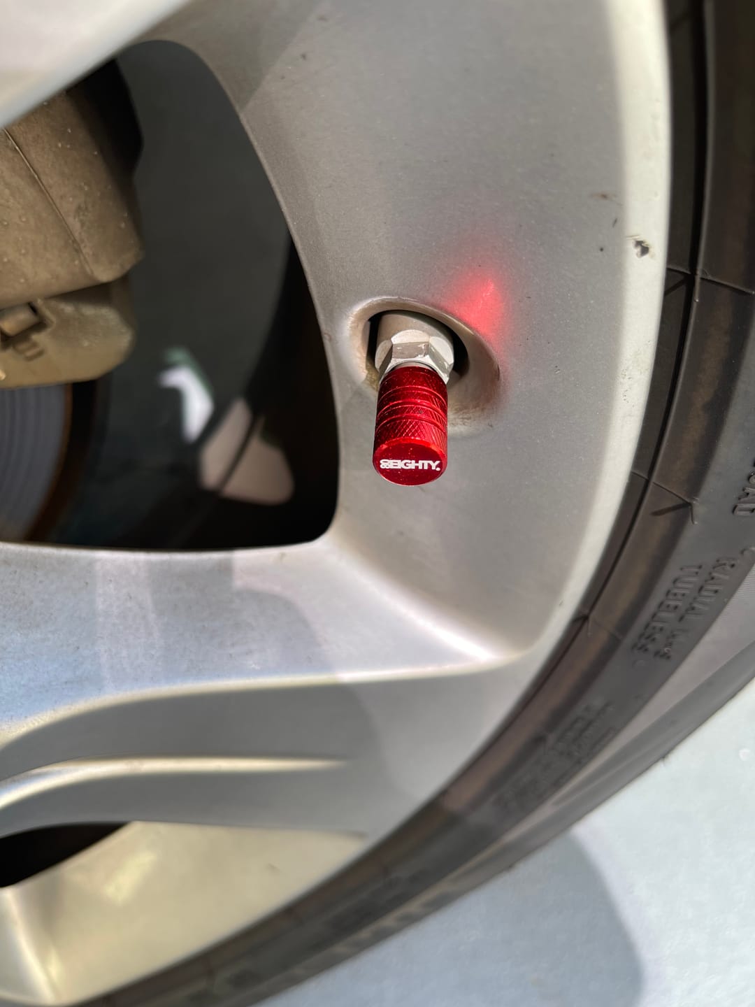 Customer photo review of 80Eighty® Red Valve Stem Caps