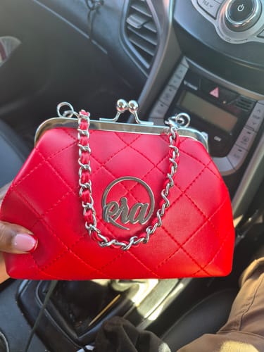 Customer photo review of ERA Mini Kisslock Chain Bag – Red