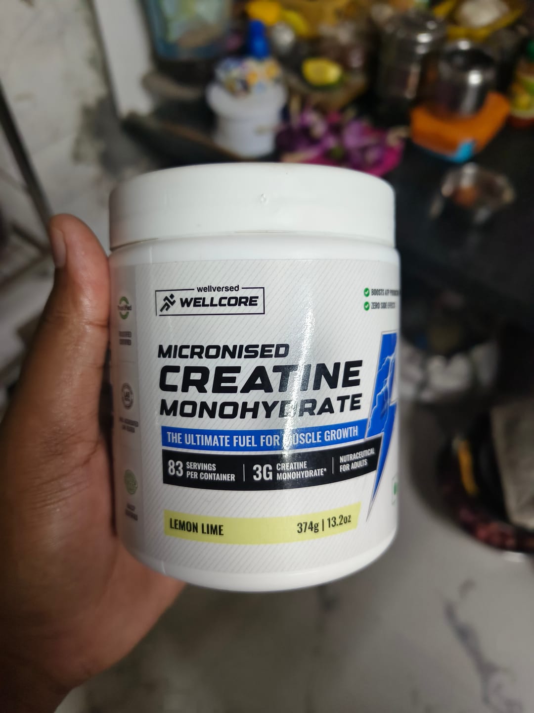 Customer photo review of Wellcore - Pure Micronised Creatine Monohydrate | Lemon Lime (374g, 83 servings)