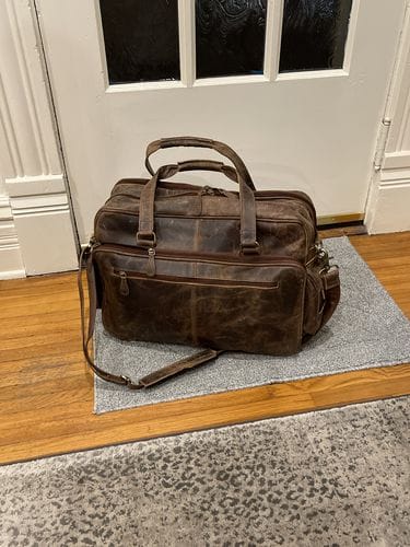 Customer photo review of Vintage Buffalo Business Briefcase Bag