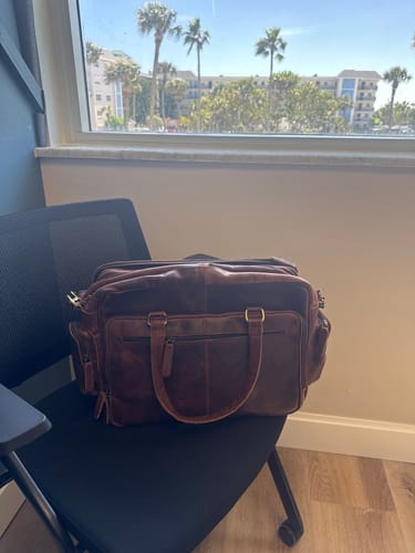 Customer photo review of Vintage Buffalo Business Briefcase Bag
