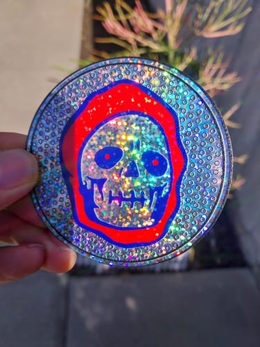 Customer photo review of 100 3.0" Custom Glitter Stickers