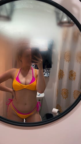 Customer photo review of Seamolly Colorblock Two Tone String Double Layer Bikini Set