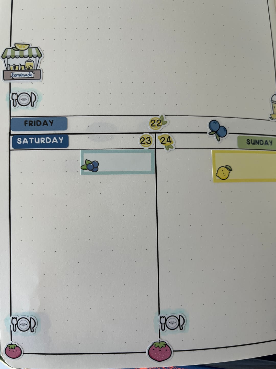 Customer photo review of Tiny Icons - Meal Time Planner Stickers