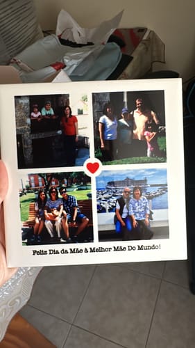 Customer photo review of Azulejo c/ 4 Fotos & Dedicatória Personalizado