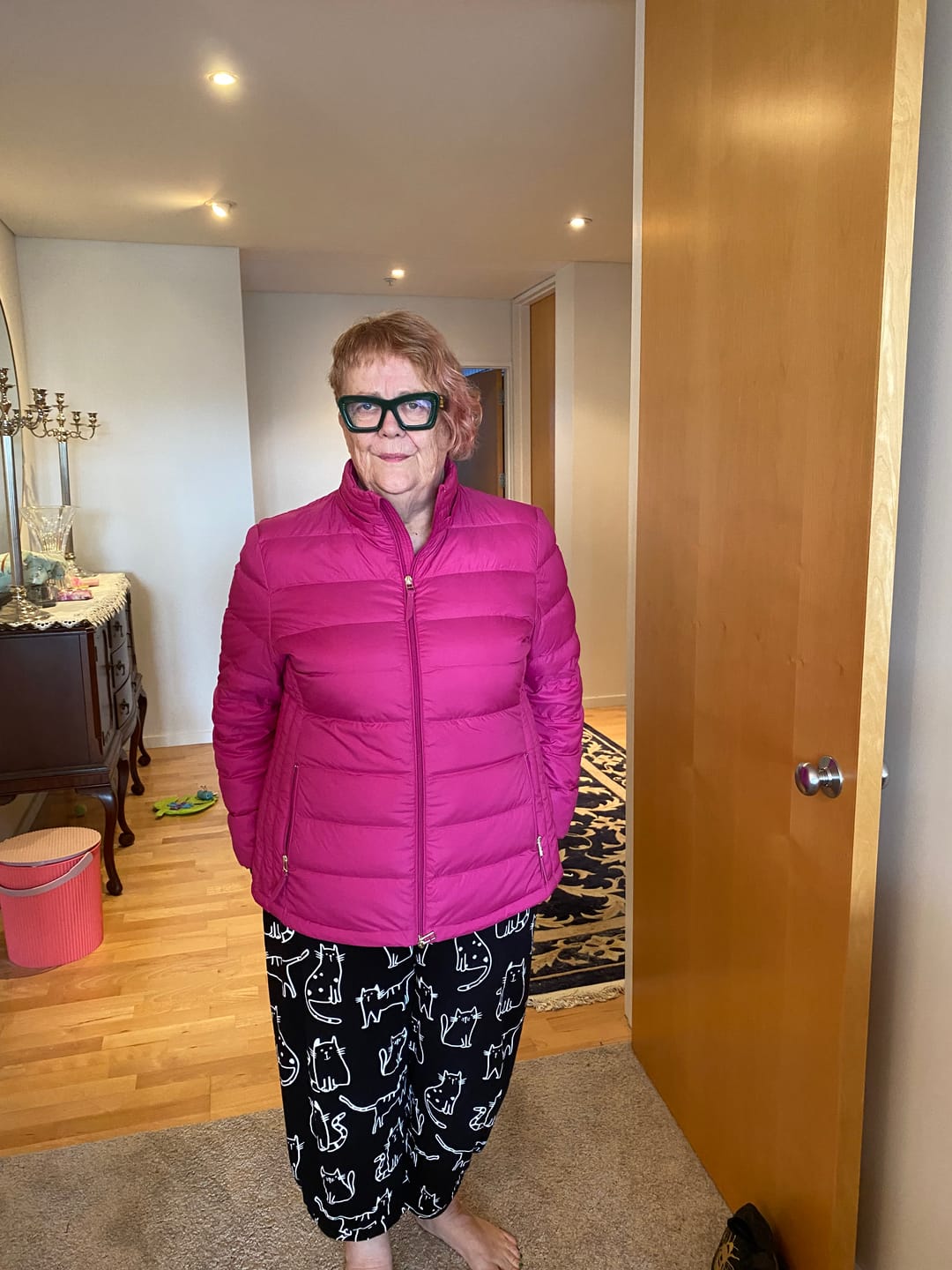 Customer photo review of Lucy Packable Puffer Down Jacket - Rose Violet