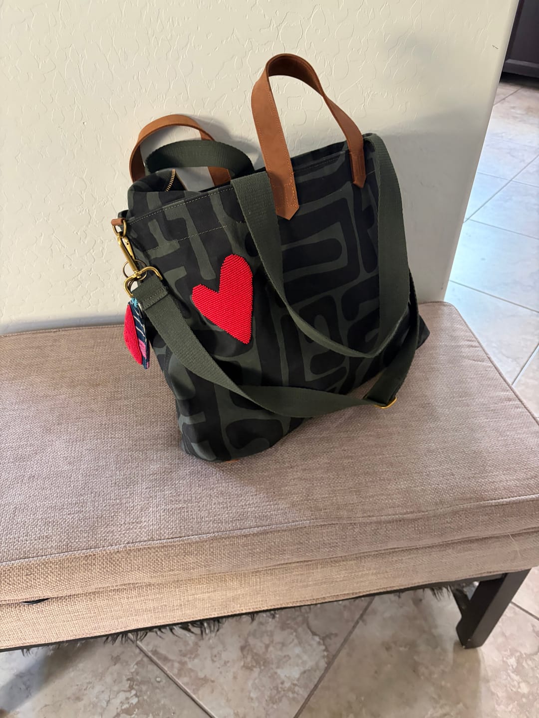 Customer photo review of Carryall Bag - Safari Kuba with Red Beaded Heart