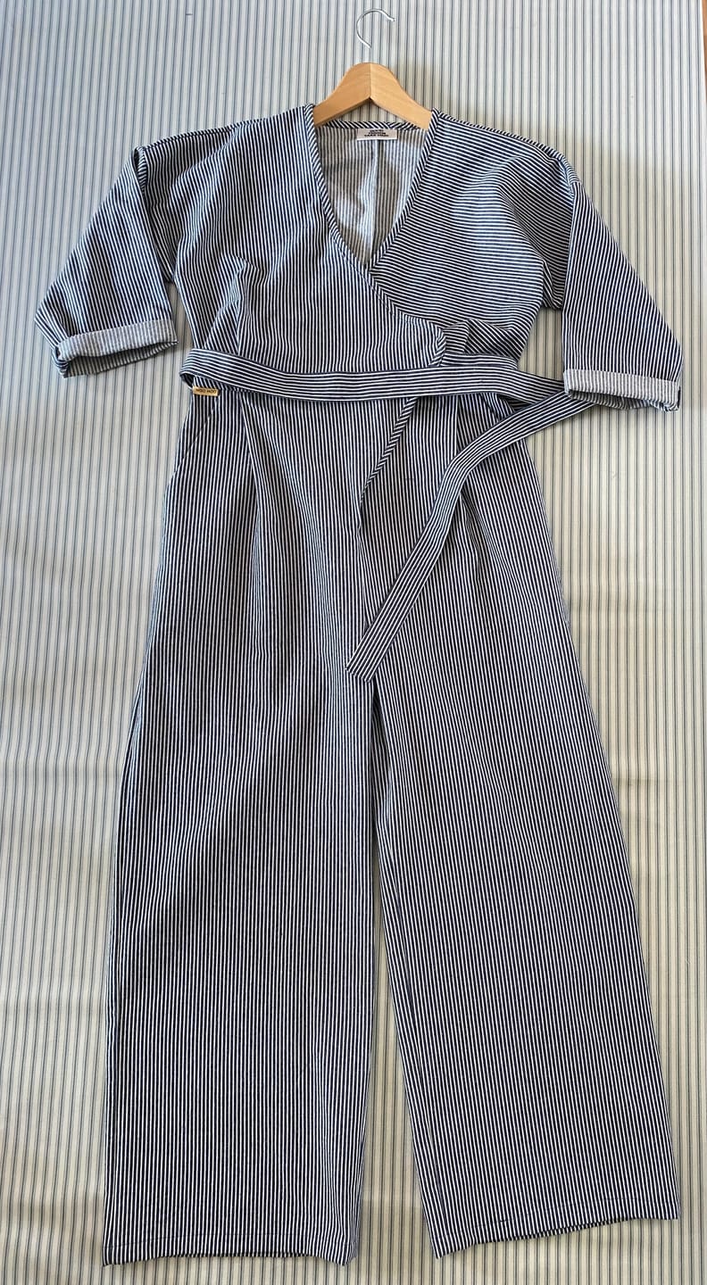 Customer photo review of Striped Yarn Dyed Washed Denim Fabric