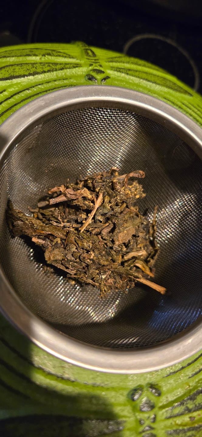 Customer photo review of YXT 500g Traditional Jingyang Fu Brick Tea with Golden Flowers