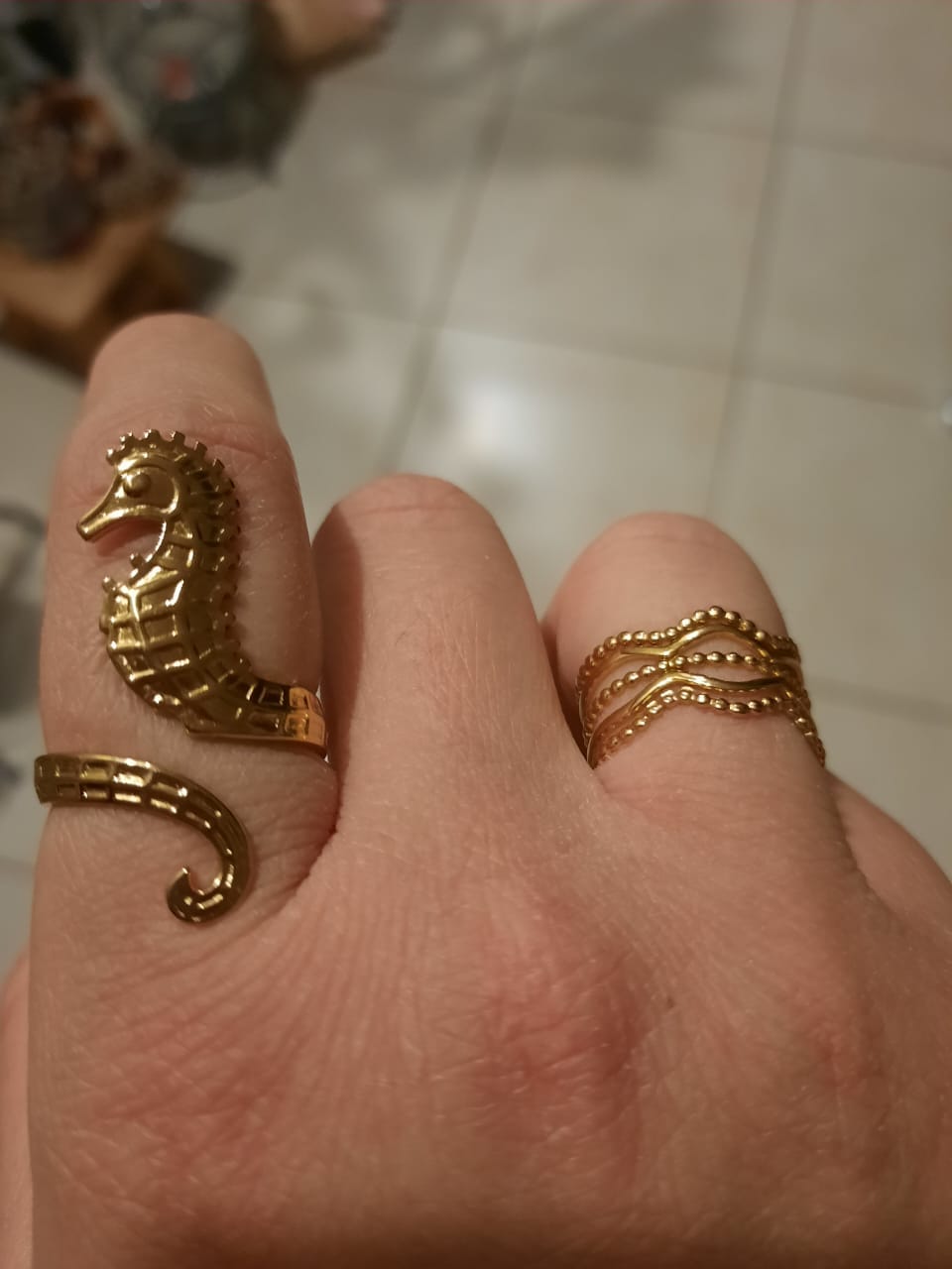 Customer photo review of Anillo Ajustable Seahorse