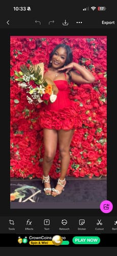 Customer photo review of Sophia Rose – Red (Only a few left)