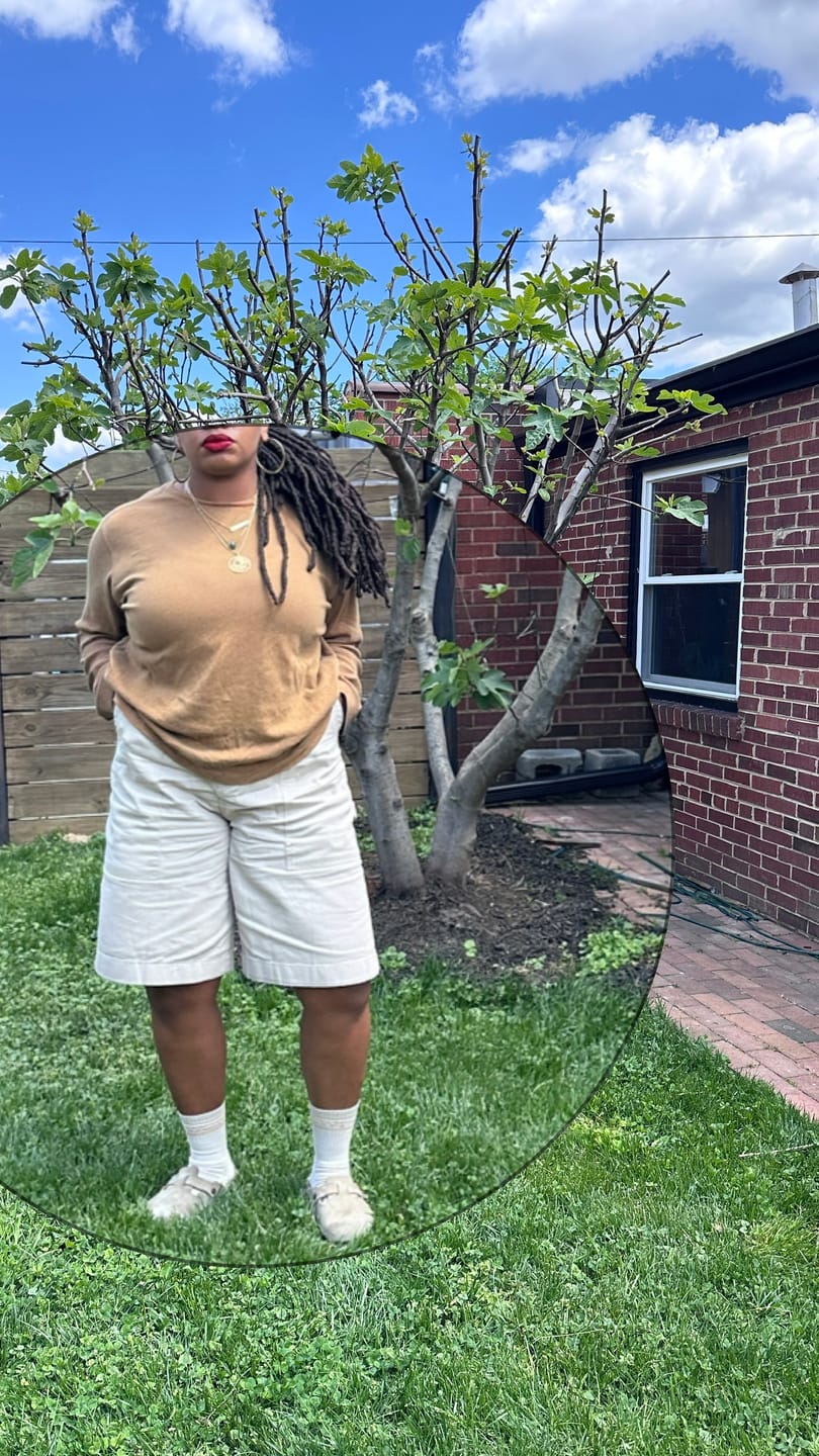 Customer photo review of Long Shorts - Stone