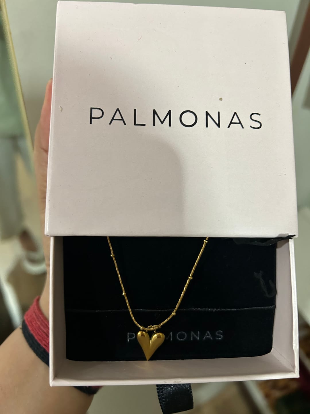 Customer photo review of Heart Ball Chain Pendant Necklace