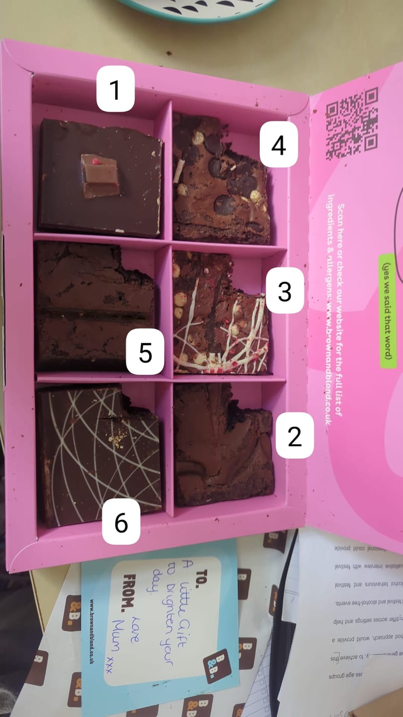 Customer photo review of Classic 6 Brownie Box