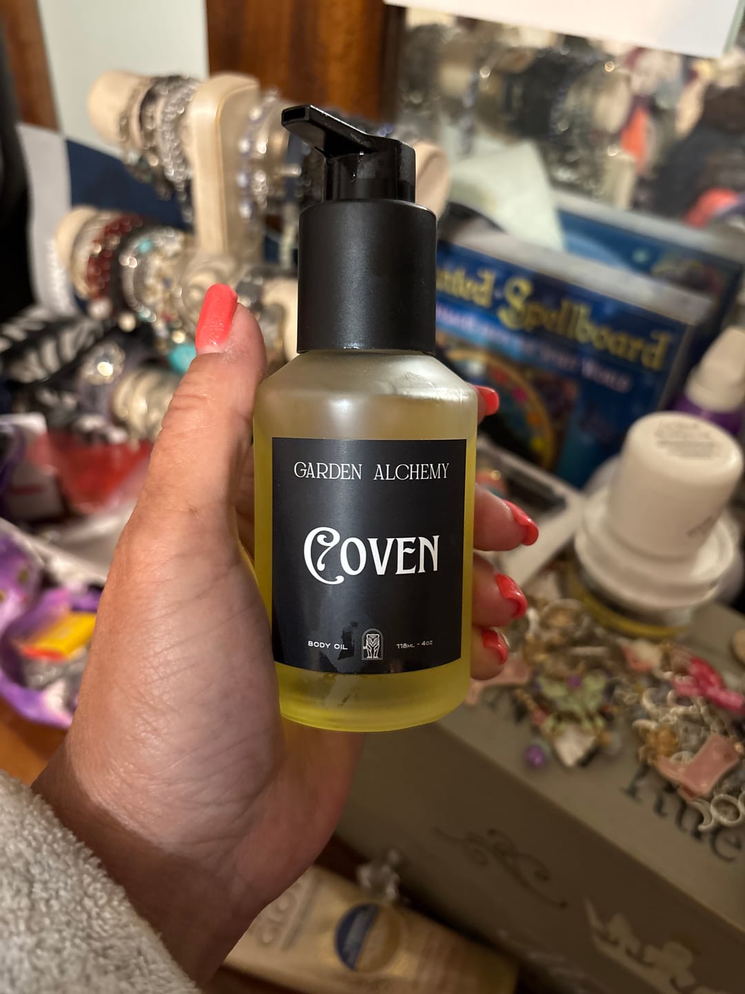 Customer photo review of COVEN BODY OIL