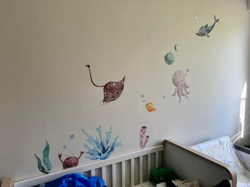 Customer photo review of Happy Ocean Wall Decals