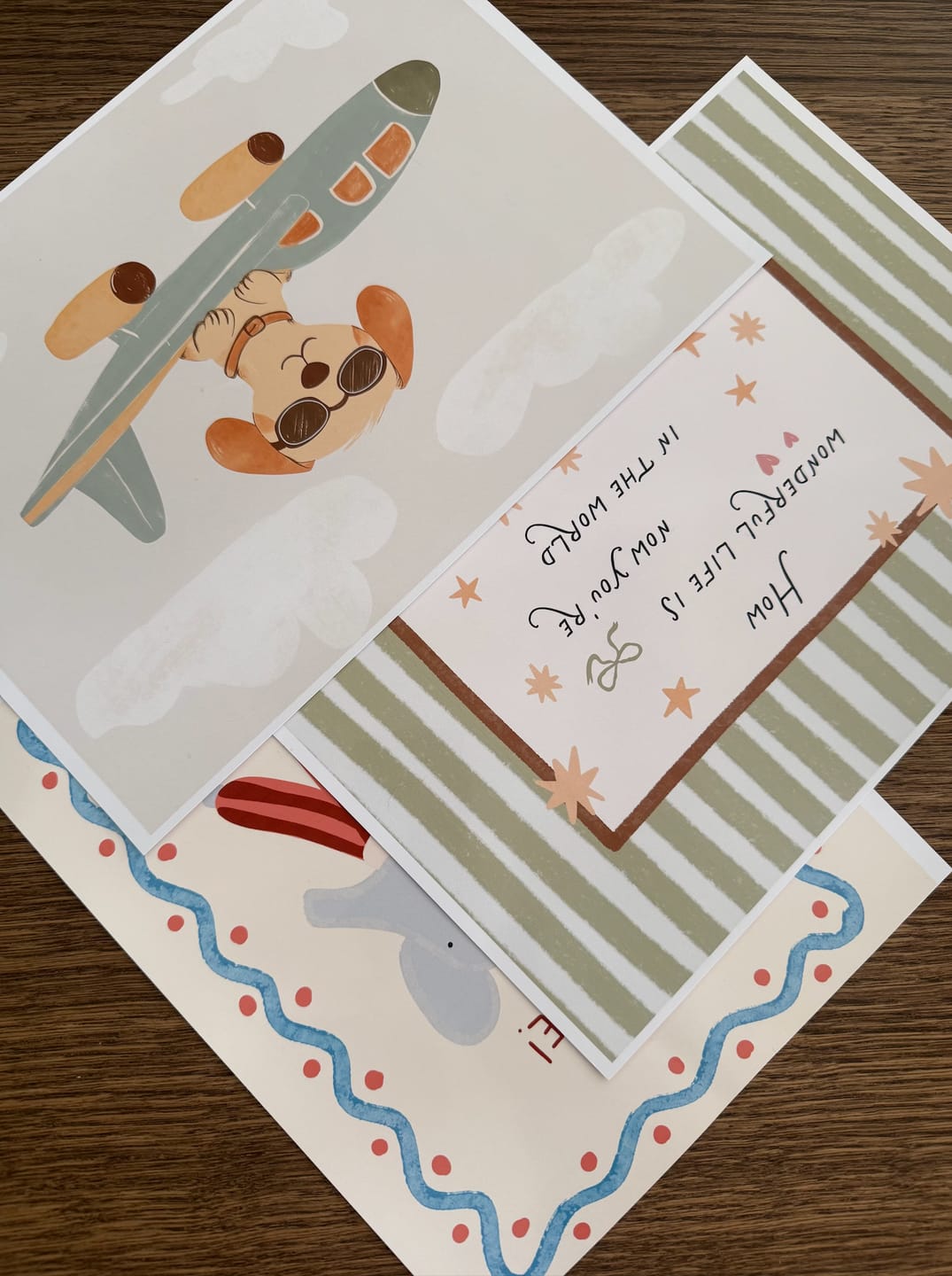 Customer photo review of Pilot Dog Nursery Print – Cute Airplane Wall Art for Boys