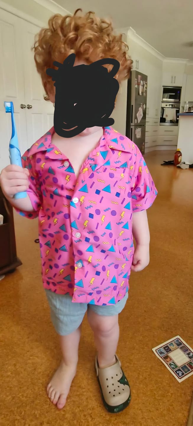 Customer photo review of Retro Vibe Kids Shirt