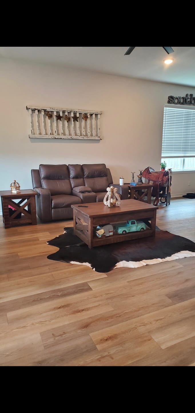 Customer photo review of SUPER SALE Dark Brown Natural Cowhide Rug - XX-Large 7' 4"H x 6' 3"W