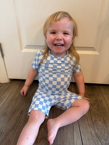 Customer photo review of Check, Check Two-Piece Shorts Jammies