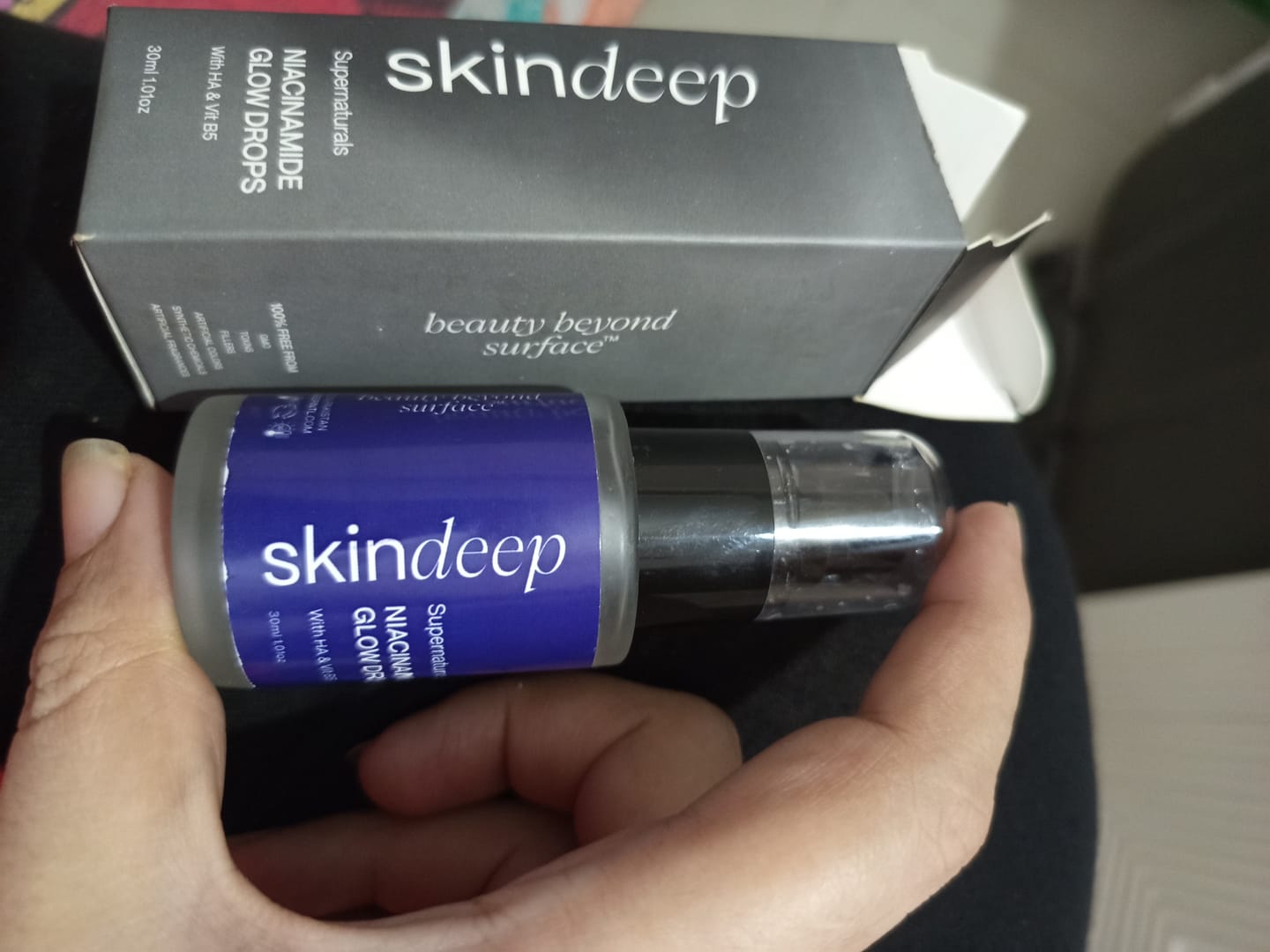 Customer photo review of NIACINAMIDE GLOW DROPS - with HA & Vit B5