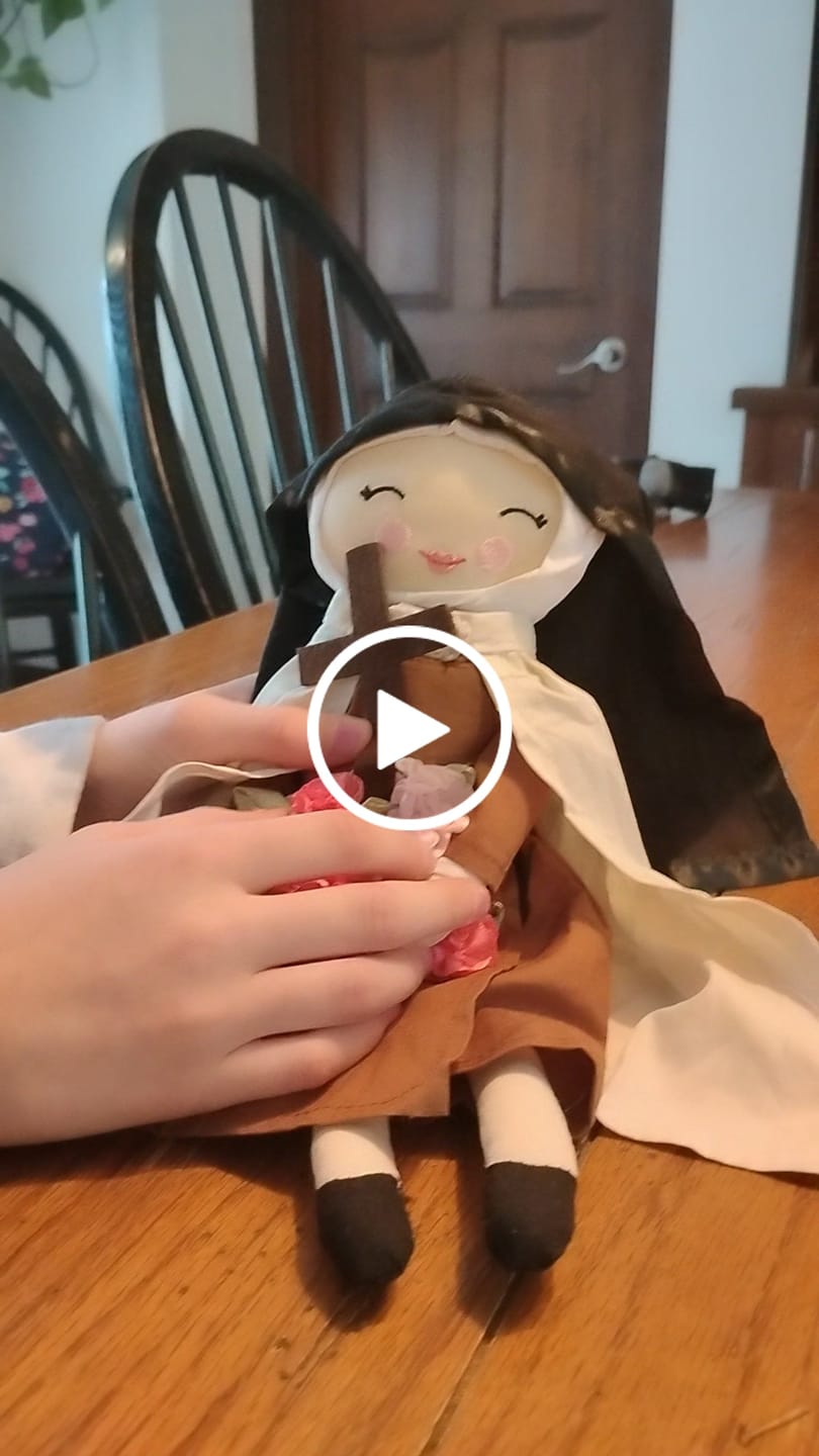 Customer video review of St. Thérèse of Lisieux Rag Doll- Starts shipping March 27