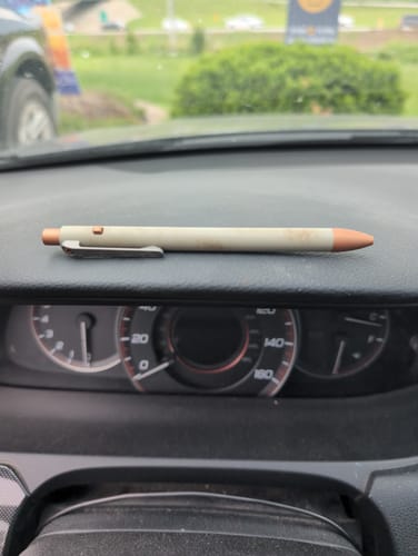 Customer photo review of Tactile Turn Off Grid Side Click Pen – Standard 5.6", Titanium, Sand Cerakote, Copper Accents – Seasonal Release – Made in USA