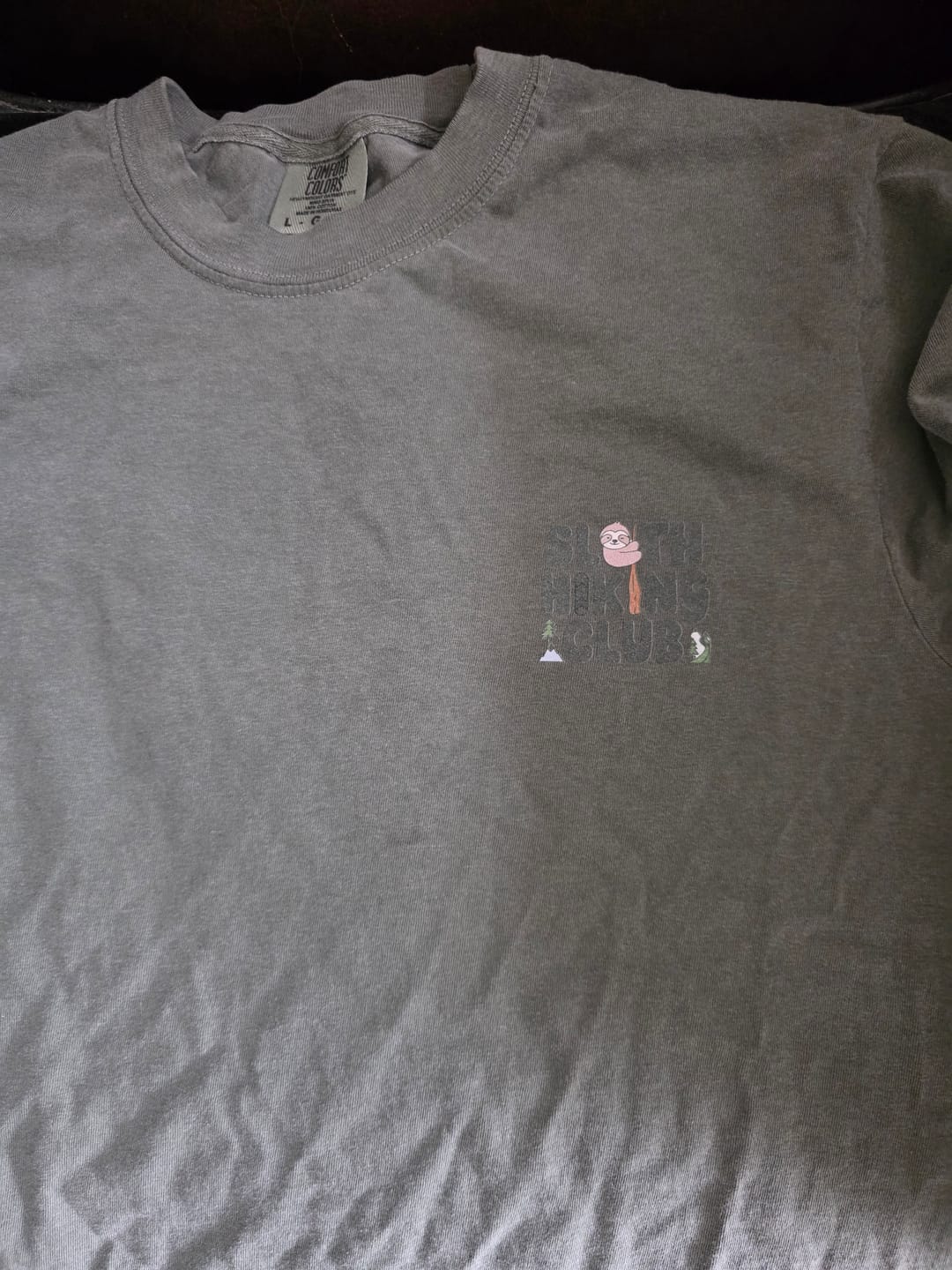 Customer photo review of SlothHikingClub T-Shirt