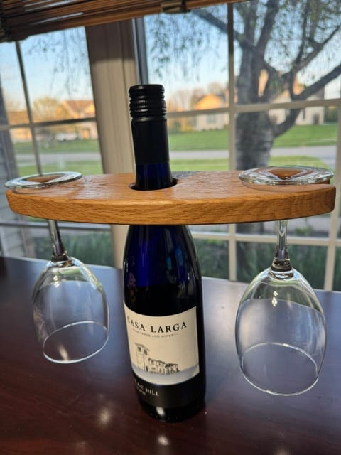 Customer photo review of 11x4" Wine Caddy 1 Acrylic Router Template