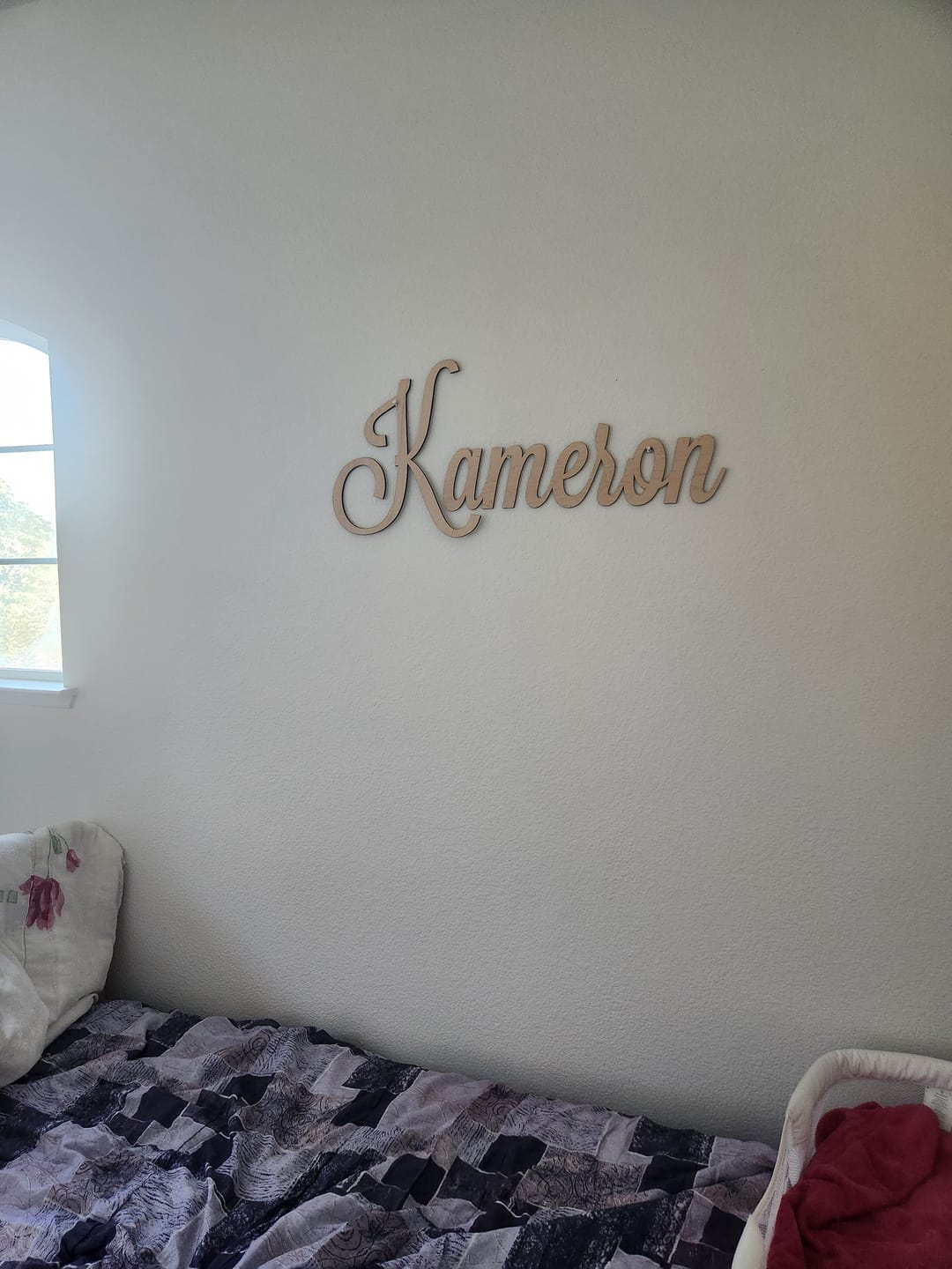Customer photo review of Wood Name Sign