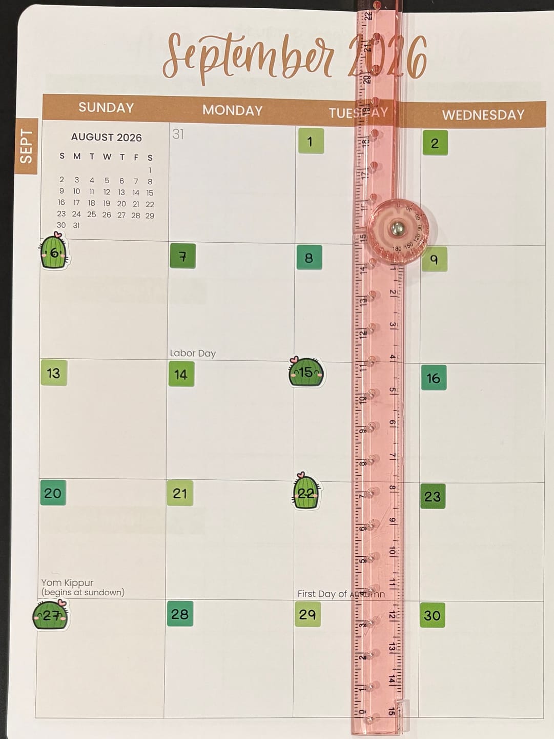 Customer photo review of Date Dots - Cozy Plants Planner Stickers
