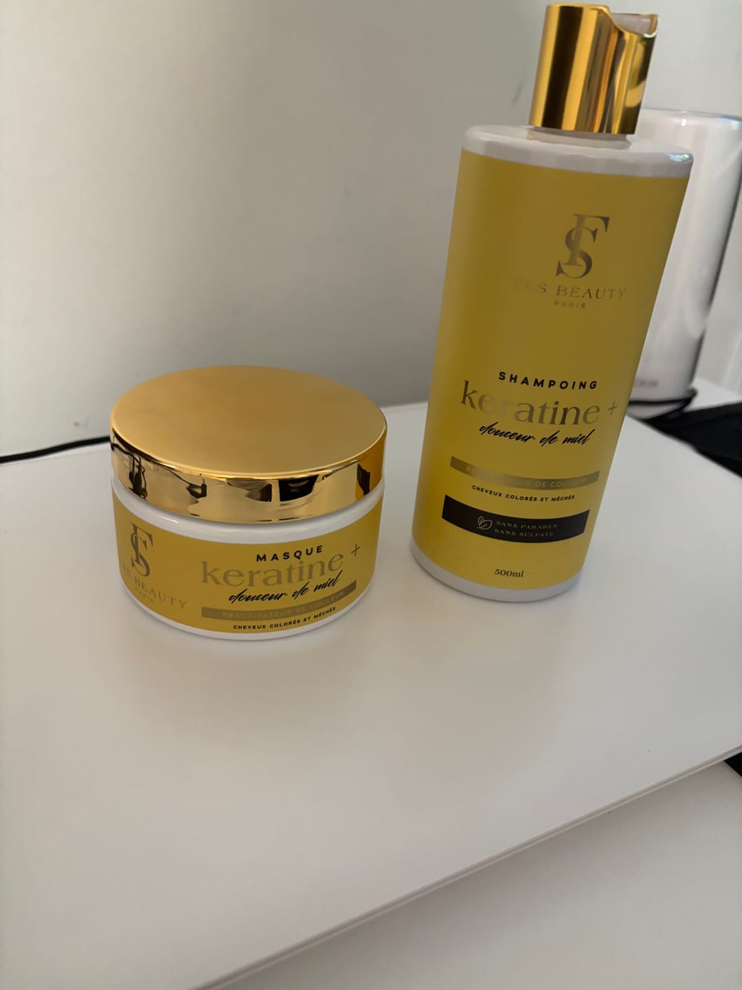 Customer photo review of Coffret Duo Kératine+ douceur de Miel