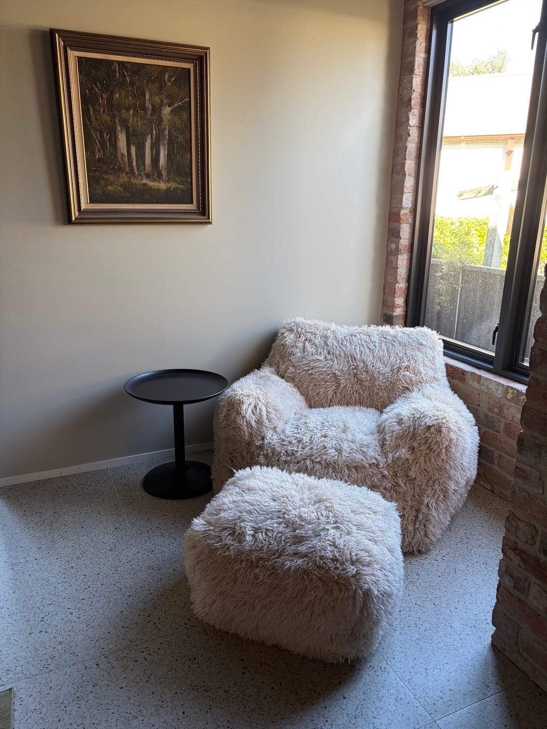 Customer photo review of DODO LOUNGE CHAIR - FAUX FUR CAFE CREME