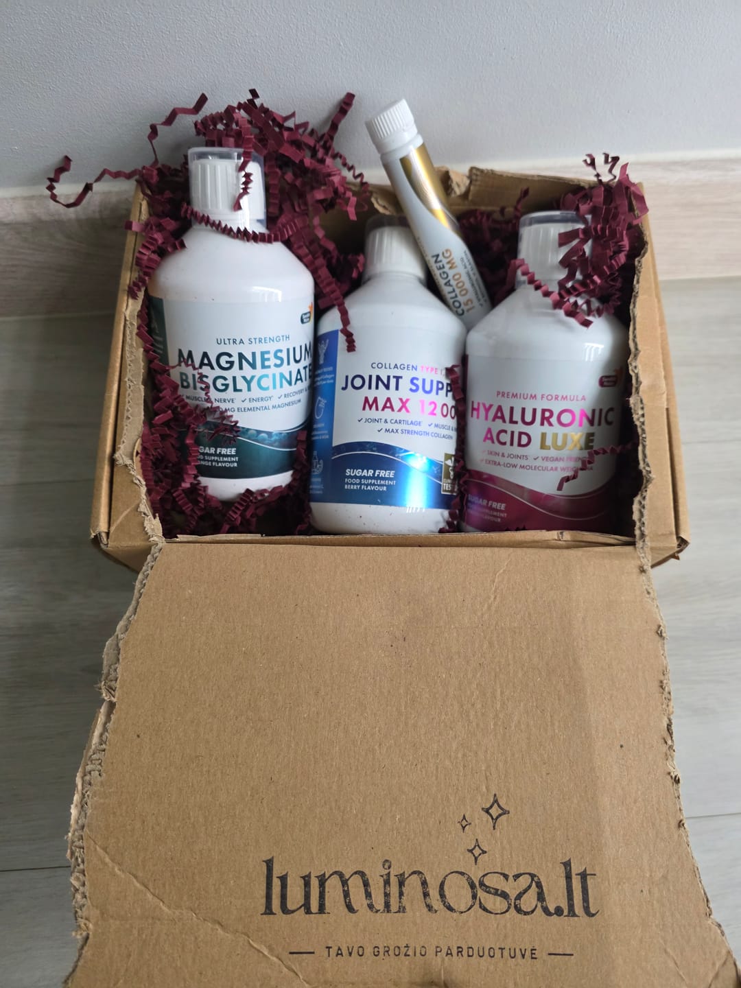 Customer photo review of Rinkinys sąnariams: kolagenas sąnariams ir hialurono rūgštis, 2 x 500 ml