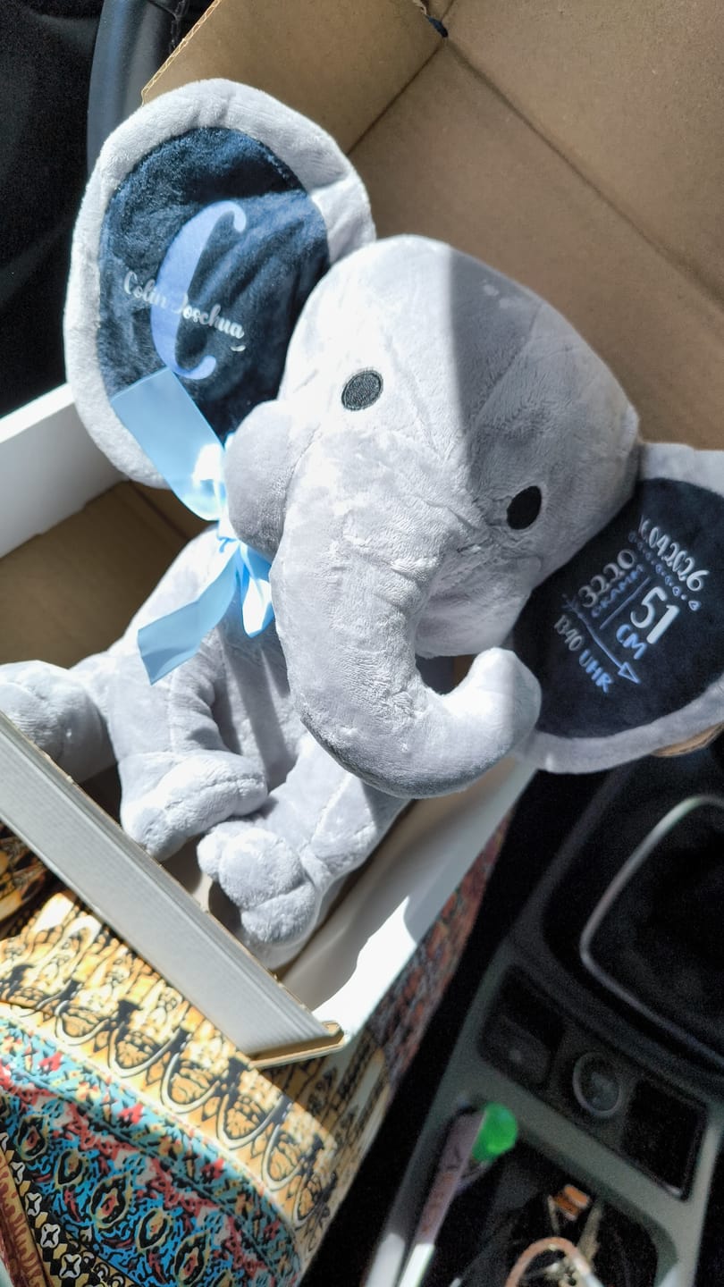 Customer photo review of Zur Geburt - Baby-Stofftier