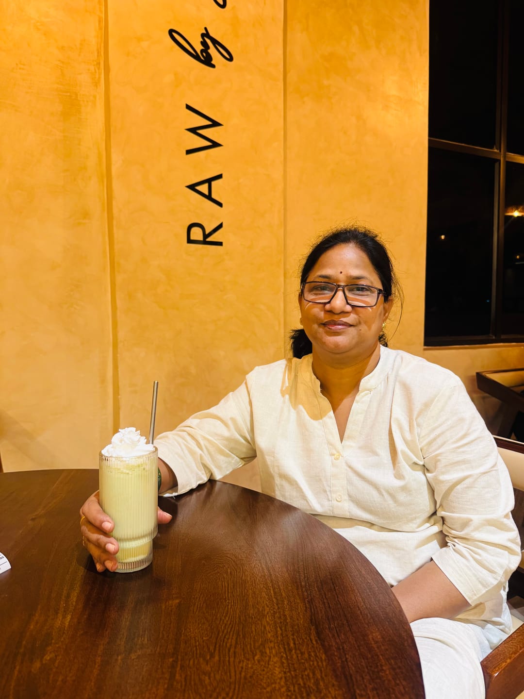 Customer photo review of Women Ecru Airy Linen Long Kurta