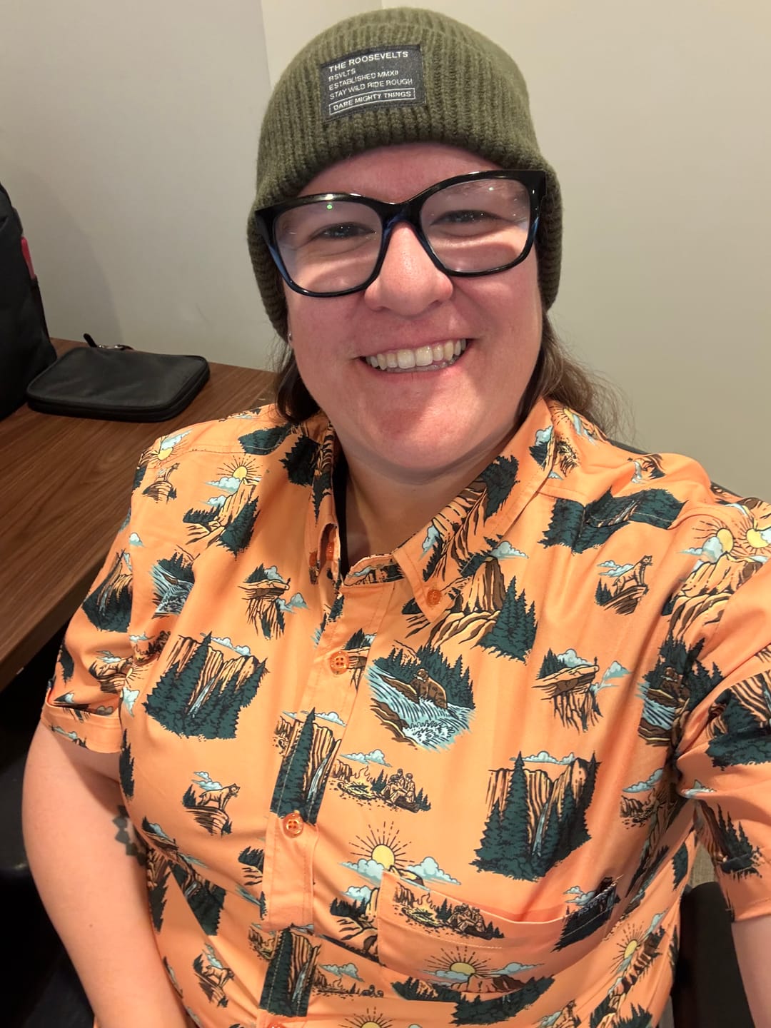 Customer photo review of Merino Wool RSVLTS Olive Beanie