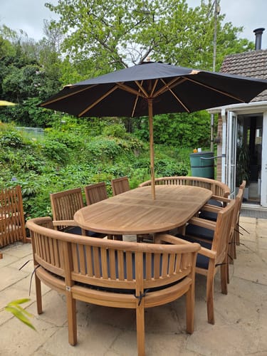 Customer photo: 10 seater oval set with benches