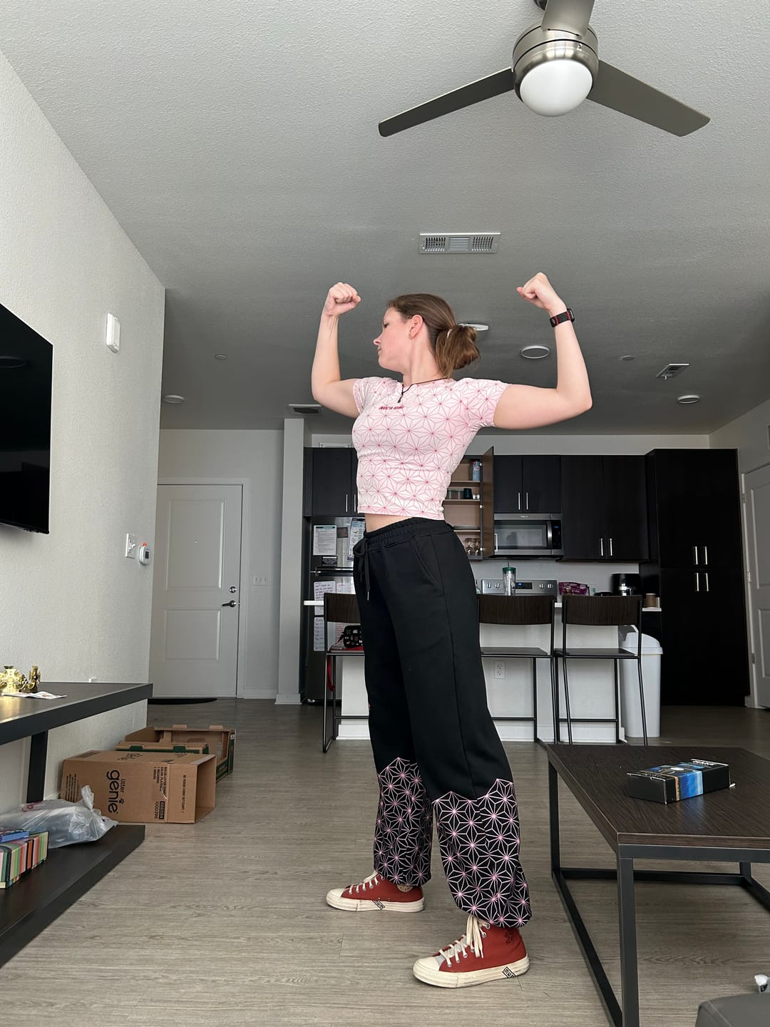Customer photo review of Pink Pattern Joggers