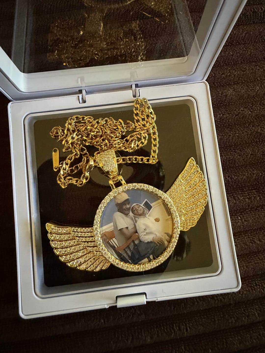 Customer photo review of Iced Angel Photo Pendant Chain